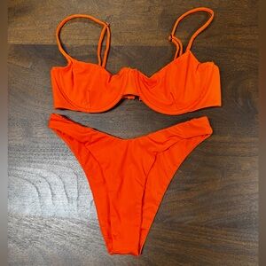Haight—Bright Orange Two-Piece Bikini Set